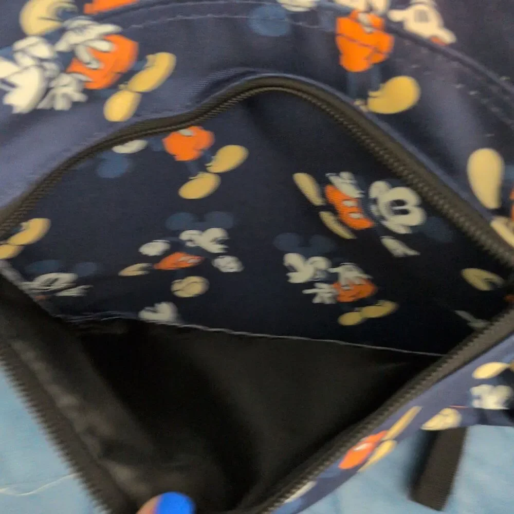 Disney Mickey Mouse Backpack Navy Blue All Over Mickey Mouse Graphic NEW